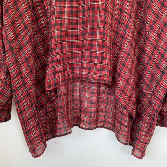 NEW W/O Tags: Red Zara Flannel Top - Picture 4 of 4